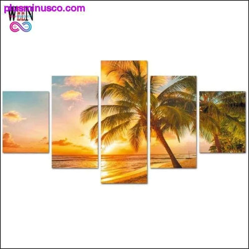 Plus Minus Co 5 Piece Modern Picture Canvas Art For Living Room
