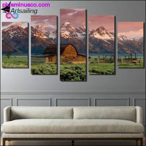Plus Minus Co 5 Piece Paintings Home Wall Decoration Accessories - HD