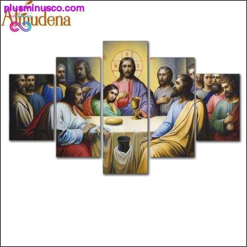 Plus Minus Co 5 Pieces HD Printed Jesus The Last Supper Home Decoration On