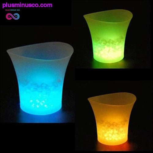 Plus Minus Co 5L 3Colors LED RGB Light Changeable Ice Bucket Champagne