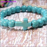 Plus Minus Co 6 Pieces Puka Shell Charm Bracelet Set Cross Beads ||, view 4