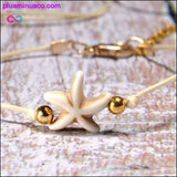 Plus Minus Co 6 Pieces Puka Shell Charm Bracelet Set Cross Beads ||, view 5