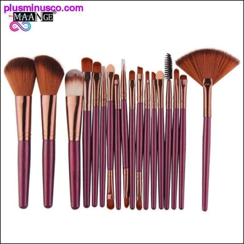 Plus Minus Co 6/15/18Pcs Beauty Makeup Brushes Tool Set for Powder, Eye