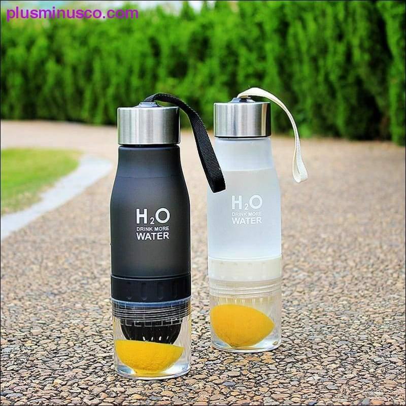 Plus Minus Co 650ml Fruit infusion plastic water bottle, Durable BPA-Free Fruit Infuser Water Bottle
