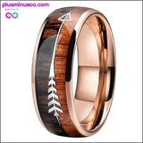 Plus Minus Co 6/8mm Tungsten Carbide with Natural Koa Wood Arrow Inlay, view 2