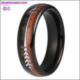 Plus Minus Co 6/8mm Tungsten Carbide with Natural Koa Wood Arrow Inlay, view 3