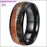 Plus Minus Co 6/8mm Tungsten Carbide with Natural Koa Wood Arrow Inlay, view 4