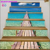 Plus Minus Co 6pcs/set 3D Waterfall Stairs Sticker Risers Mural Sunset, view 3