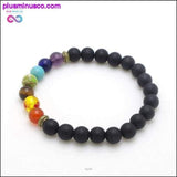 Plus Minus Co 7 Chakra Mixed Stone Healing Chakra Pray Mala Bracelet Lava, view 2
