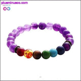 Plus Minus Co 7 Chakra Mixed Stone Healing Chakra Pray Mala Bracelet Lava, view 6