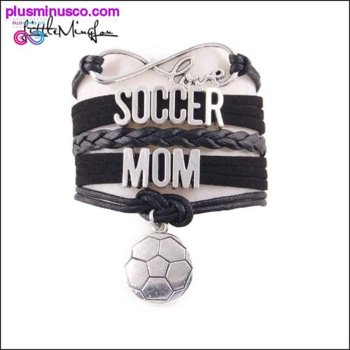 Plus Minus Co 7 colors Infinity love soccer mom bracelet football charm