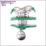 Plus Minus Co 7 colors Infinity love soccer mom bracelet football charm, view 2