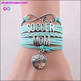 Plus Minus Co 7 colors Infinity love soccer mom bracelet football charm, view 3