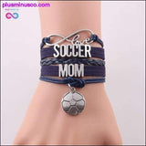 Plus Minus Co 7 colors Infinity love soccer mom bracelet football charm, view 4