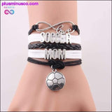 Plus Minus Co 7 colors Infinity love soccer mom bracelet football charm, view 5
