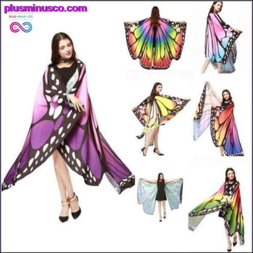 Plus Minus Co 7 Colors Women Scarf Pashmina Butterfly Wing Cape Peacock