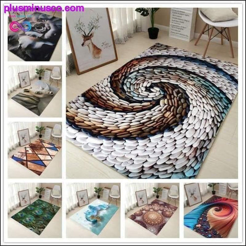 Plus Minus Co 80*120cm Decorative 3D Printing Anti-Slip Rug or Carpet for