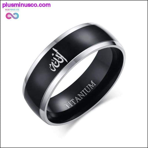 Plus Minus Co 8mm Men Black Titanium Casual Light Nordic Ring