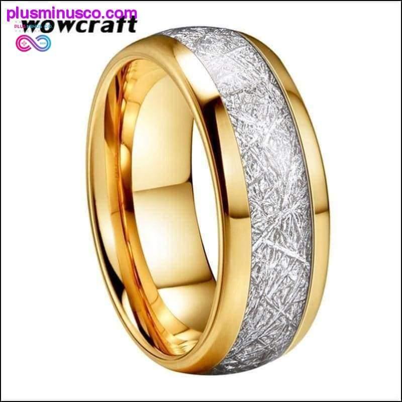 Plus Minus Co 8mm Men Women Gold Tungsten Wedding Ring Polished Shiny