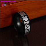 Plus Minus Co 8mm Religious Christian Stainless Steel Jesus Cross Ring, view 3