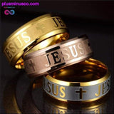 Plus Minus Co 8mm Religious Christian Stainless Steel Jesus Cross Ring, view 5