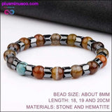 Plus Minus Co 8MM Sandalwood Natural stone Hematite Wood Charm Beaded, view 2