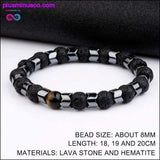 Plus Minus Co 8MM Sandalwood Natural stone Hematite Wood Charm Beaded, view 6
