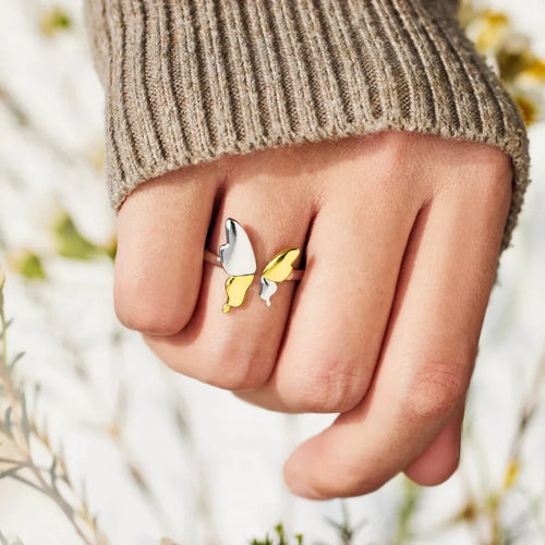 Plus Minus Co 925 Sterling Silver Butterfly Ring