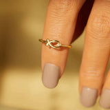 Plus Minus Co 925 Sterling Silver Inlaid Zircon Fish Ring, view 2