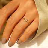 Plus Minus Co 925 Sterling Silver Inlaid Zircon Fish Ring, view 3