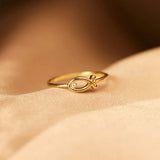 Plus Minus Co 925 Sterling Silver Inlaid Zircon Fish Ring, view 6