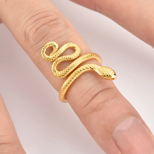 Plus Minus Co 925 Sterling Silver Snake Shape Ring