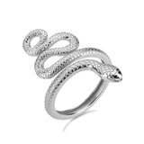 Plus Minus Co 925 Sterling Silver Snake Shape Ring, view 2