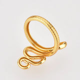 Plus Minus Co 925 Sterling Silver Snake Shape Ring, view 5