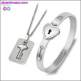 Plus Minus Co A Couple Lovers Jewelry Love Heart Lock Bracelet Stainless, view 3