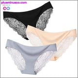 Plus Minus Co A set of 3 pcs Sexy Lace and Silk Lingerie Panties at, view 4