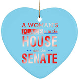 Plus Minus Co A Woman'S Place Is In The House And The Senate || Ceramic Heart Ornament, view 2