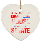 Plus Minus Co A Woman'S Place Is In The House And The Senate || Ceramic Heart Ornament, view 4