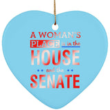 Plus Minus Co A Woman'S Place Is In The House And The Senate || Ceramic Heart Ornament, view 2