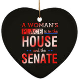 Plus Minus Co A Woman'S Place Is In The House And The Senate || Ceramic Heart Ornament, view 3