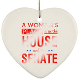 Plus Minus Co A Woman'S Place Is In The House And The Senate || Ceramic Heart Ornament, view 4