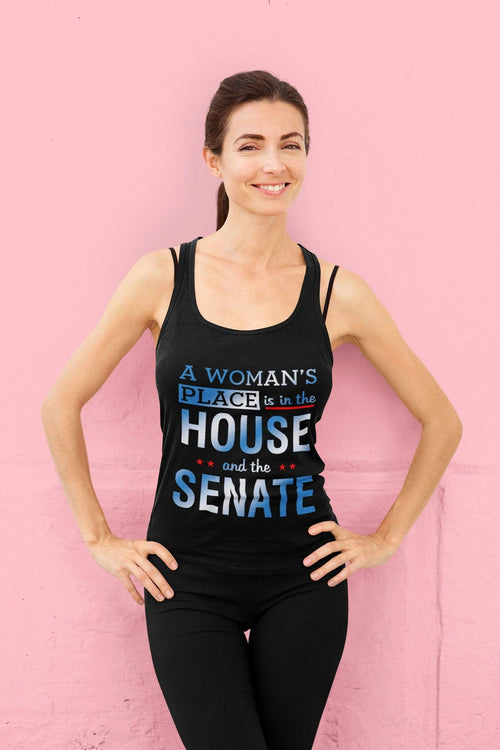 Plus Minus Co A Woman'S Place Is In The House And The Senate Tank Tops