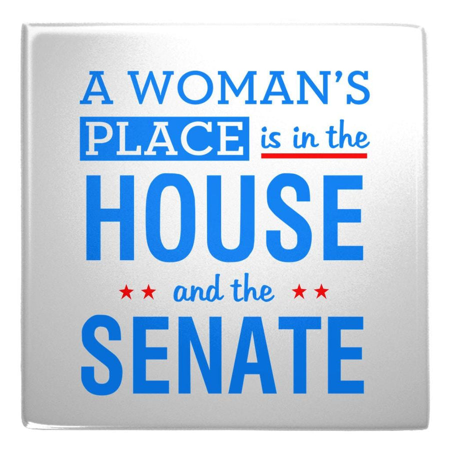Plus Minus Co A women place is in house and senate Metal Magnets