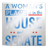 Plus Minus Co A women place is in house and senate Metal Magnets, view 5