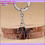 Plus Minus Co A-Z Letters key Chain Silver Color Metal Keychain Women Car, view 2
