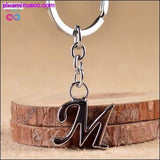 Plus Minus Co A-Z Letters key Chain Silver Color Metal Keychain Women Car, view 3