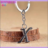 Plus Minus Co A-Z Letters key Chain Silver Color Metal Keychain Women Car, view 4