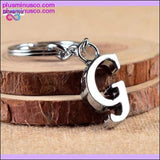 Plus Minus Co A-Z Letters key Chain Silver Color Metal Keychain Women Car, view 6