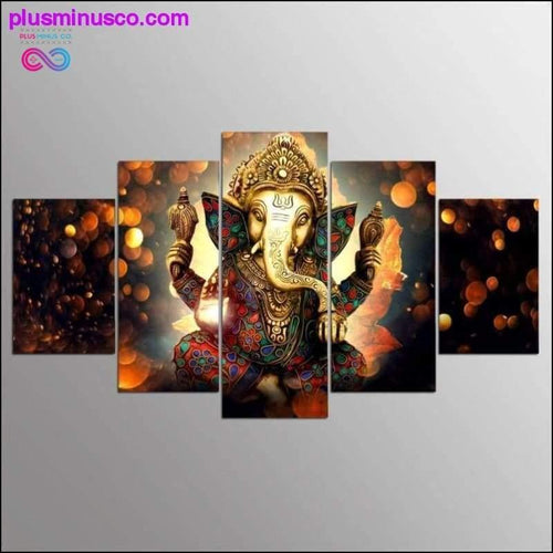 Plus Minus Co Abstract Ganesha painting modern art on canvas: HD Prints 5
