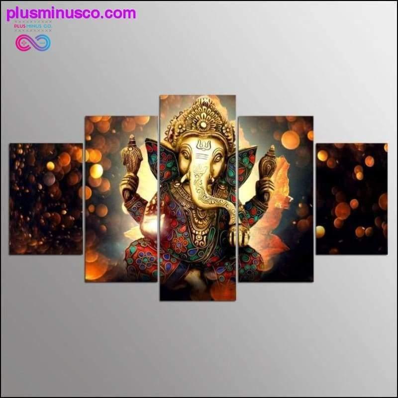 Plus Minus Co Abstract Ganesha painting modern art on canvas: HD Prints 5